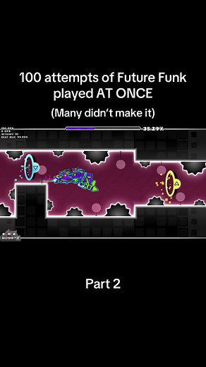 Geometry Dash: 100 Attempts of Future Funk Played AT ONCE