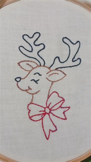 Easy Cute🎄 Christmas Deer🦌 Embroidery 🎄