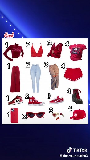 Fashion Grid: Explore Stylish Red Outfit Combinations
