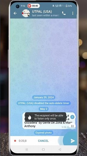 How to Send and Set View Once Voice Messages on Telegram #shorts