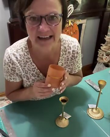7.7K views · 581 reactions | Grab yourself some metal gold candlesticks, orange and gold candle holders from Dollar Tree and make this beautiful set of Fall candles! | The Crafty Decorator | Facebook