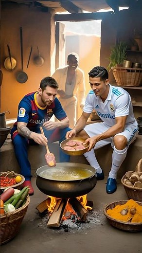 Ronaldo & Messi Cooking Meat Together in Africa 🍖🔥