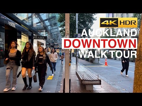 Auckland Downtown Walk Tour New Zealand 4K HDR