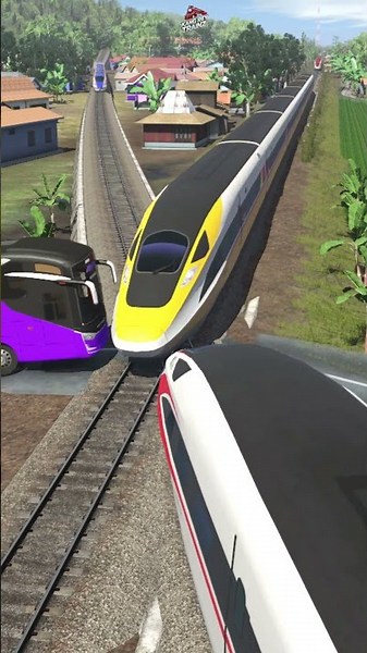 4 Kereta Cepat melitasi Persilngan Nyaris Tabrakan #keretaapi #fasttrainindonesia #automobile #train