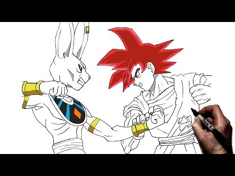 How To Draw Goku vs Beerus | Step by Step | Dragonball