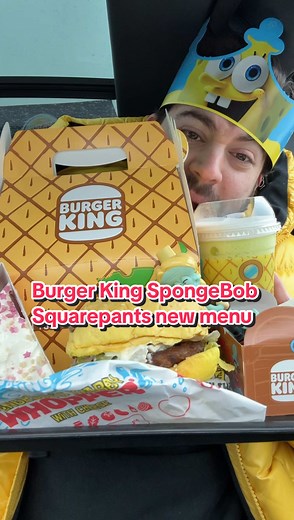 Burger King’s new SpongeBob SquarePants Meal is out today and we’re trying everything that’s on it! It features four themed items available as the Bikini Bottom Bundle or a la carte including SpongeBob’s Krabby Whopper, Mr. Krabs’ Cheesy Bacon Tots, Patrick’s Star-berry Shortcake Pie, and the Pirate’s Frozen Pineapple Float, plus a sweet new crown and six toys for the The SpongeBob Movie: Search for SquarePants movie. Everything is available starting today (December 2nd) while supplies last. Are