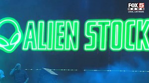 Festivalgoers partied in downtown Las Vegas Thursday night during #Alienstock. The event was one of three alien-themed events happening this week in Nevada. 👽👽👽 READ & SEE MORE from the alien events: fox5vegas.com/news/aliens/ | FOX5 Las Vegas