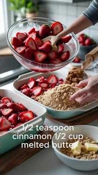 🍓 Easy Homemade Strawberry Crisp with Vanilla Ice Cream 🍨✨ #foodiefavorites #comfortfood