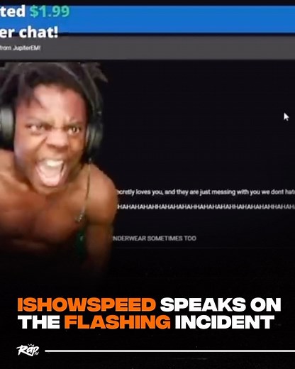 RapTV on Instagram: "#IShowSpeed speaks on accidentally flashing his viewers during YouTube stream. What y’all think about this⁉️"