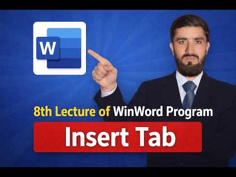 8th Lecture of WinWord Program in Pashto | Insert Tab Table Properties