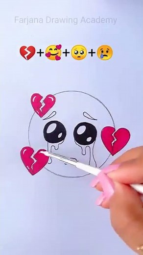 Broken Heart || Emoji satisfying creative art #CreativeArt #Satisfying