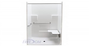 63" x 34" Freedom ADA Roll In Shower (Right) | barrier free showers