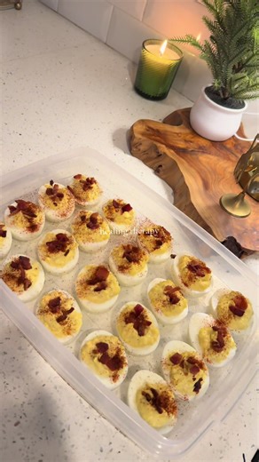 A little savory, a little sweet, all made with love 🧡 Specific: #DeviledEggs #AppleDumpCake #EasyRecipes #CookingInVegas #MomLife