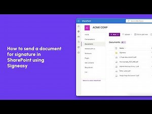 How to send a document for signature in SharePoint using Signeasy
