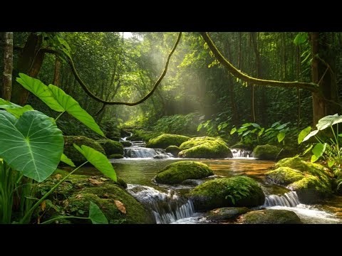 Morning Forest Ambience, Flowing Creek, Birds Singing, Nature ASMR