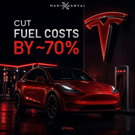 Tesla owners cut fuel costs by around 70%.Gas cars burn money into heat. What a waste.EVs actually use the energy. Efficiently.Different machine, different math.Numbers don’t argue. It’s simple, really.@Tesla