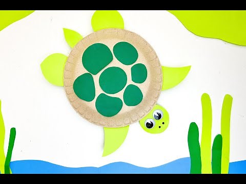 Turtle Paper Plate Craft - With Moving Head! (Free Template)