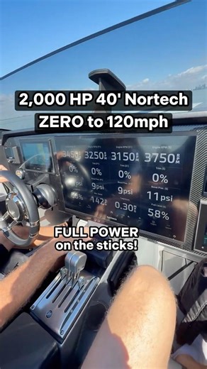 Zero to 120 REAL QUICK #horsepower #speedboat #bigblock #mercuryracing #saltlife