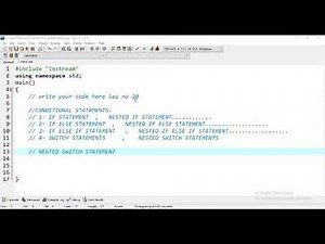 Nested switch statements in c++(Lec no 20)