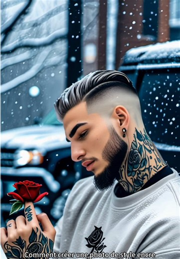 Créer une photo d'encre avec un tatouage de rose noire