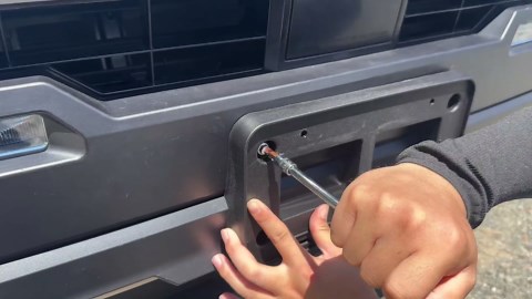 License Plate Frame Bracket Compatible with Toyot@ Tacoma 2024 2025,ABS Tag Frame Front Bumper License Plate Holder Mount Adapter Relocation Kit Accessories 1PCS (Black)