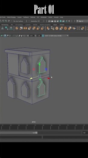 Model a sytlize 3d House in Maya | Part 01|Timelapse #autodesk #maya #3dmodeling #architecture
