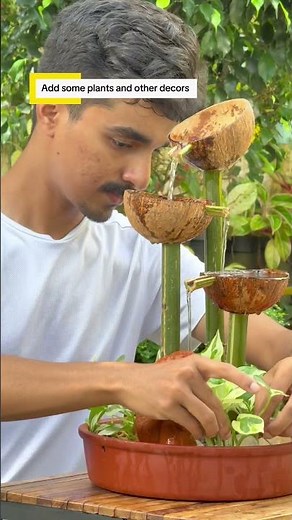 Diy Coconut shell water fountain #waterfountain #coconutshell