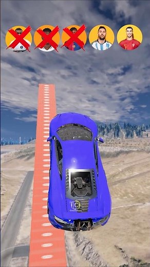 Ronaldo ‼️ Messi ‼️ Vinicius ‼️ Yamal ‼️ Jump to Ninja Bike 👌⚽ #beamngdrive #simulator #shorts