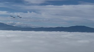 Yesterday, we shared video of fighter jets soaring over Washington-Grizzly Stadium ahead of the Brawl of the Wild. The only problem was the inversion was so thick, the jets could only be heard. Today, we received video shared by Harrison Hughes of the flyover from above the cloud deck. What a cool sight! Share your photos and videos: https://nbcmontana.com/chimein | NBC Montana