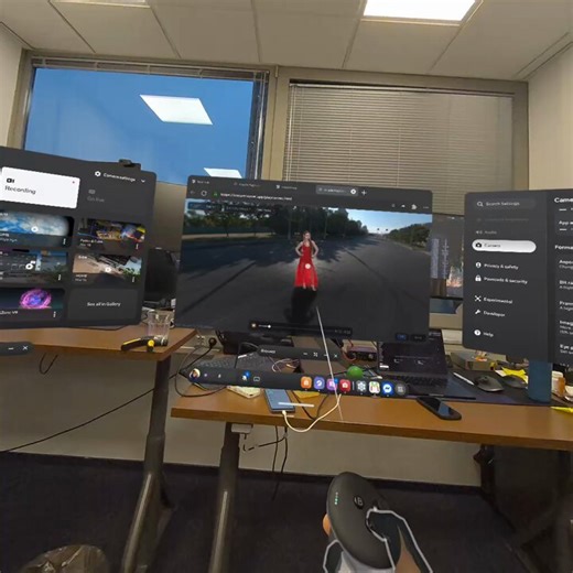 Saw @willeastcott's post about @gracia_vr + @PlayCanvas 4D Gaussian Splatting and had to try it in WebXR VR on Meta Quest! The SDK has stereo support built in so wired it up and deployed it. Looks better then a mess I made on my desk 😅