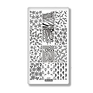 Mezerdoo Coconut Tree Sea Style Nail Template Beauty Octopus Nail Stencil Seagulls/starfish Pattern Manicure Art Stamp Image Plate