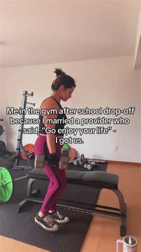 He works hard for us, and still encourages me to take care of myself. 💪🫶 #fypppppppppppppp #fitmom #fitness #fitnesstipsforwomen #workoutmotivation