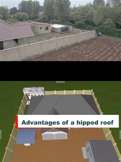Advantages of a hipped roof include strong stability, better resistance to strong winds, and efficient rainwater drainage because all sides slope downwards, si roof ya kawaida. A hipped roof also gives the house a balanced appearance, improved durability, and good protection against harsh weather conditions. Plan better, build better. Call or WhatsApp 0715822552. #houseplans #housedesigns #engineer #architect #planbetterbuildbetter#planbetterbuildbetter