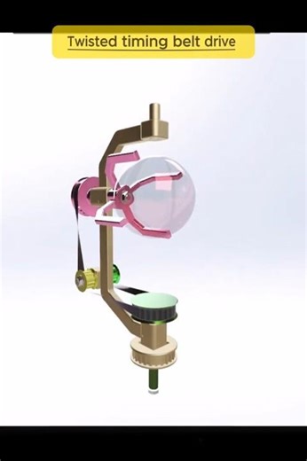 Twisted Timing Belt Drive | 90° Power Transmission ⚙️ #shorts