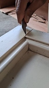 Gouge out the door joints, then fill them with wood filler to make them stronger #woodfinishing #woodworking #fblifestyle #Craft #Woodcraftsman | Nurhady Senory