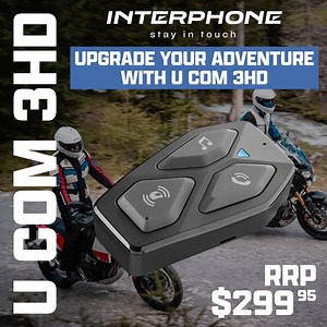 🚀 Introducing the Interphone U-Com 3HD! 🚀 Now available in stores across Australia! 🇦🇺 Stay connected with crystal-clear HD audio in a powerful Bluetooth intercom designed for seamless communication. 🔊🏍️ Fully compatible with Sena and other OEM systems, it connects up to 4 riders via Bluetooth, keeping your group in sync on the road. 🤝 Designed for any adventure, its IP67 waterproof rating ensures durability in all conditions. 🌧️💪 With up to 10 hours of battery life, you can stay connec