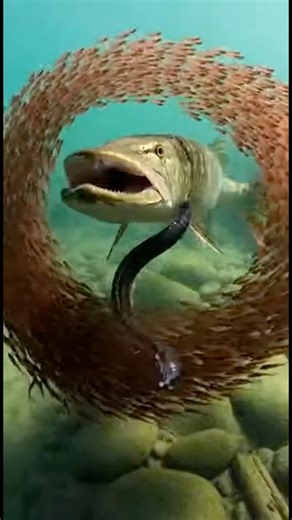 The Giant Snakehead mother attacks the snake to protect her fry 🤩 #AiReels #GiantSnakehead #toman #snake #fblifestyle #freshwater | Marady