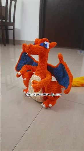 Crochet Charizard Pokémon made for my son | Pokémon pattern by @miahandcrafter #crochetcharizard