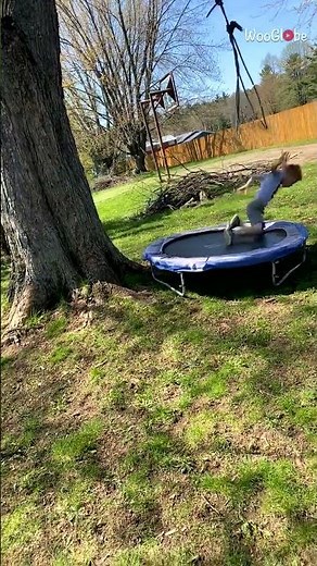 Trampoline Fail: Little Kid's Hilarious Face-First Fall || WooGlobe