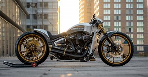 Our latest Harley-Davidson Breakout project "GP-Limited". Check our Thunderbike Blog for all details about the custom parts. (Bike is not 4 sale). You´ll find a link to the tech-sheet and photo-gallery in the comments. | Thunderbike Harley-Davidson