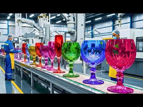 Inside a Modern GLASS GOBLET Factory: From Raw Materials to Crystal Perfection (Full Process)