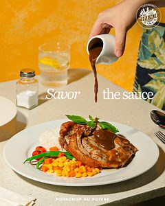 Rich, juicy, and deeply satisfying.🍴 Our Pork Chop Au Poivre is topped with a peppery sauce and served with a side of fresh mixed vegetables—indeed a dish that’s packed with flavor. Now available in selected The French Baker stores and online via GrabFood and foodpanda! #food #foodie #foodlover #thefrenchbaker #thefrenchbakerph #porkchopaupoivre | The French Baker Philippines