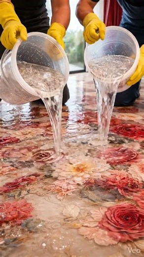 “Luxury Red Queen Bedroom Transformation 👑 | Resin Floor Magic”