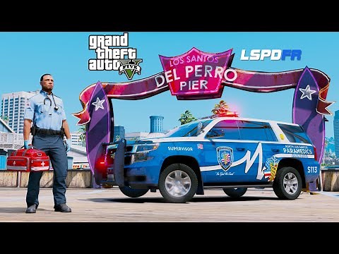 GTA 5 Paramedic Mod New Northern Los Santos EMS Supervisor Tahoe Responding To Emergency Calls