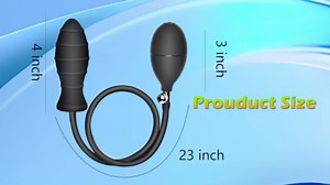 Silicone Expand Inflatable Anal Plug - Body-Safe Medical Grade Waterproof Butt Sex Toy for Male, Female and Beginners (Black Classic Style)