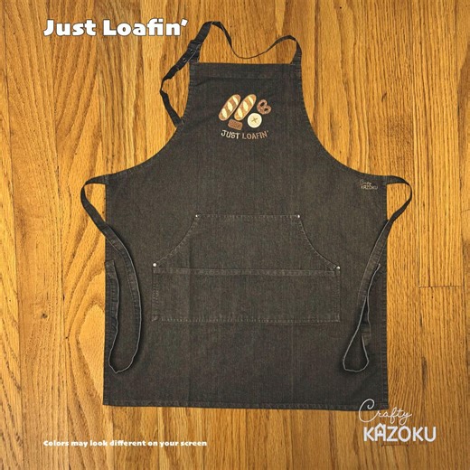 Embroidered Bread Apron: Just Loafin’, Baking, Cooking, Kitchen Apparel, Food, Artisan - Etsy