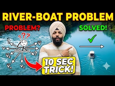 Shortest Path vs. Shortest Time: River-Boat-Swimmer Problem Trick for JEE/NEET class 11th physics