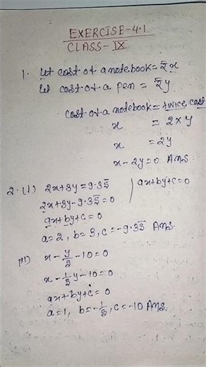 Class 9th Maths||Chapter:4 Exercise:4.1 Linear Equations in two variables||Ncert maths class 9||cbse