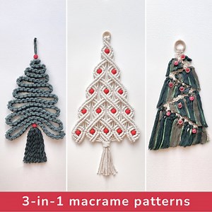 Macrame Christmas Tree Pattern PDF Set of 3 Macrame Patterns With Step by Step Photos, DIY Christmas Ornaments, Easy Christmas Decor Craft - Etsy