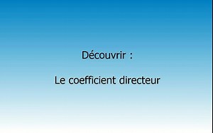 Coefficient directeur d'une droite